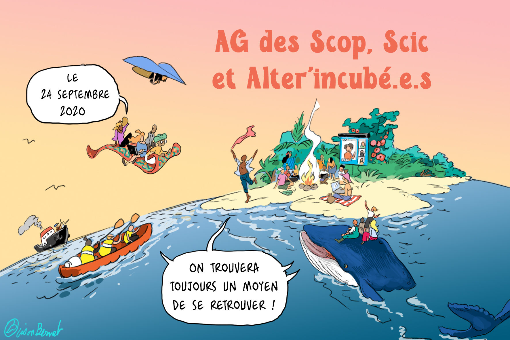 Assemblée générale des Scop et Scic Auvergne-Rhône-Alpes dessin lison bernet