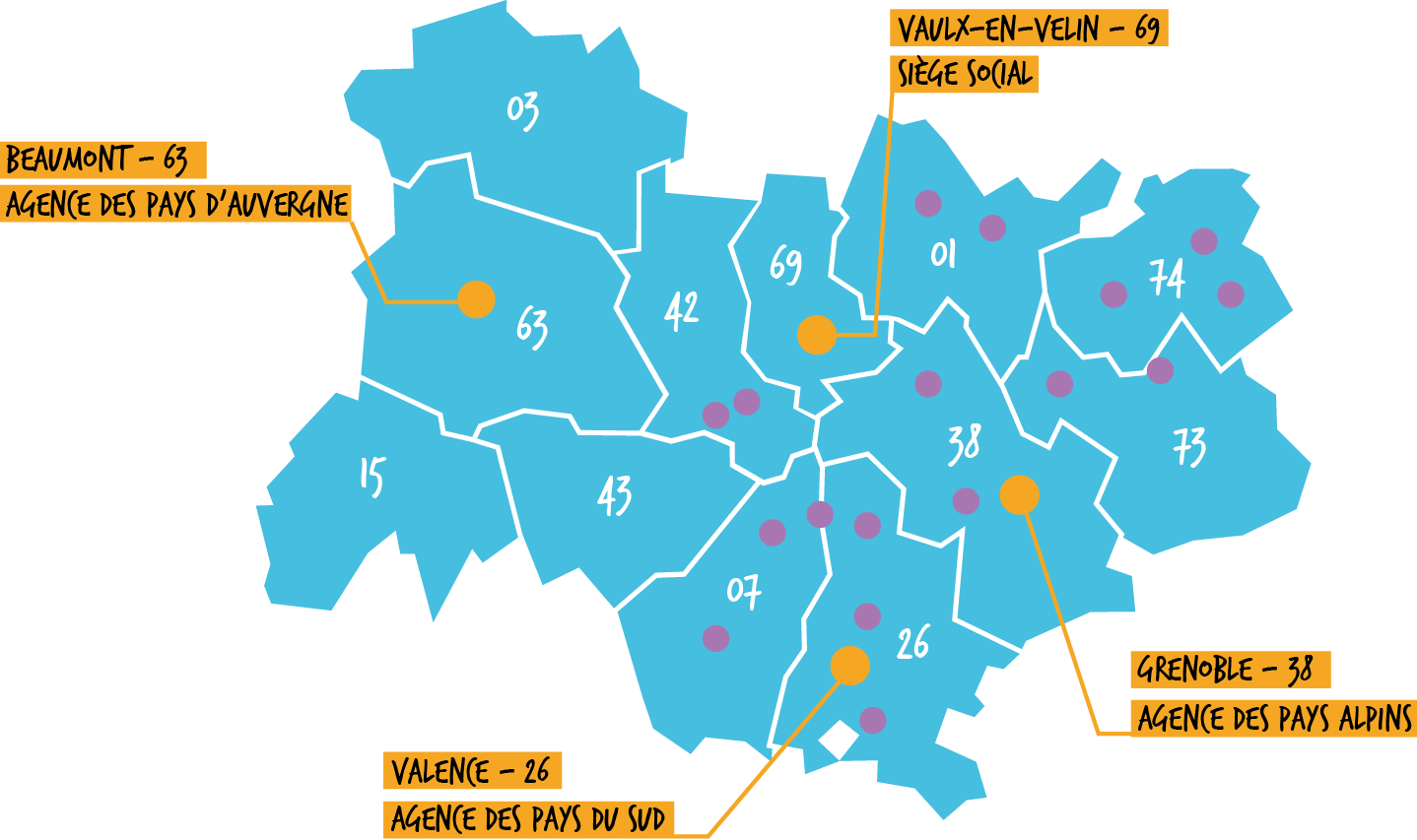 Carte des agences